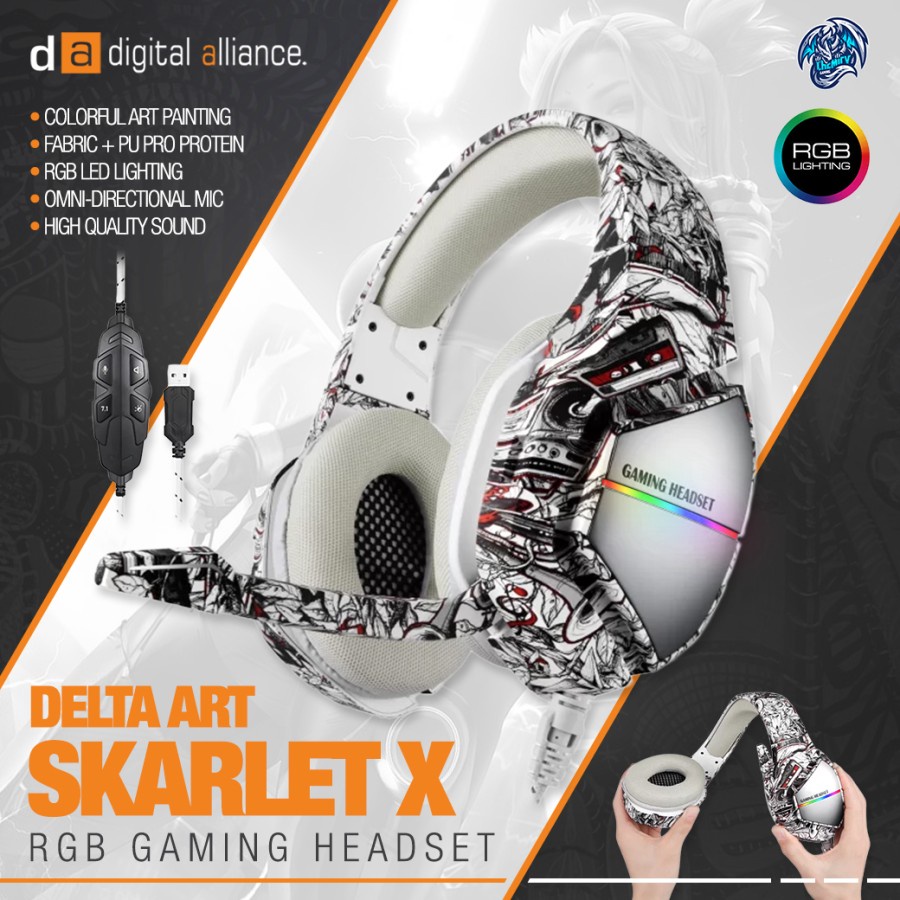 Digital Alliance Delta Art Skarlet X Surround Sound RGB Gaming Headset