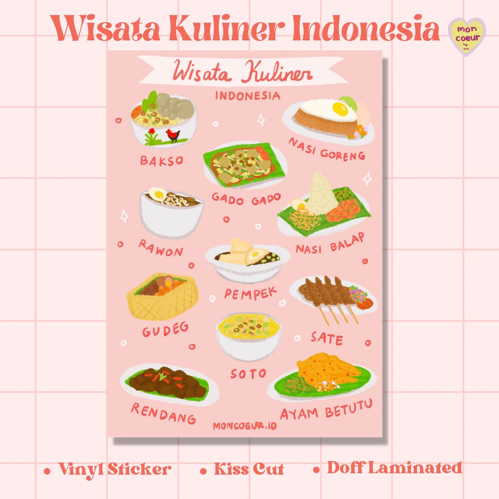 

Sticker Wisata Kuliner Indonesia by Moncoeur
