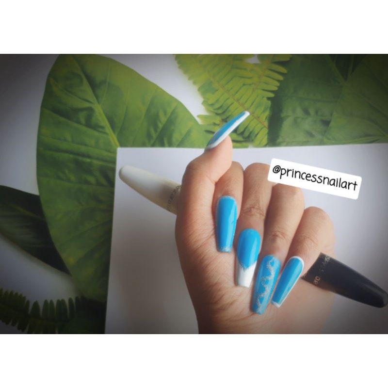 Nail Art handmade by Princess / Acrylic nail art marble / kuku palsu / longnail art /kuku pengantin