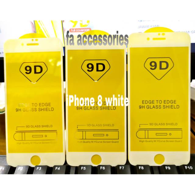 Tempered glass 5d full lem iphone 8 putih