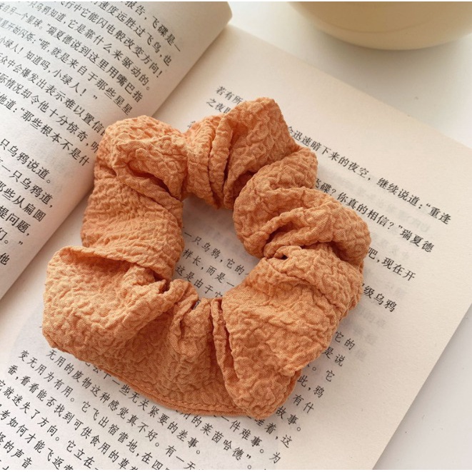 COD - F5165 Ikat Rambut Korea Polos Warna Warni / Kuncir Rambut / Karet Ikat Rambut Cepol / Karet Rambut Import-Orange