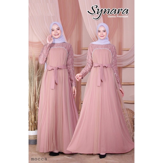 gamis pesta mewah tile synara /gaun pesta muslim /gamis murah