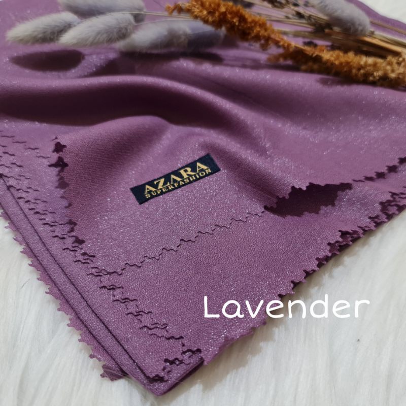 Hijab Segi Empat Azara nur sinar glamour Laser Cut kerudung hijab segiempat glowing 110 x 110-Lavender  Sinar