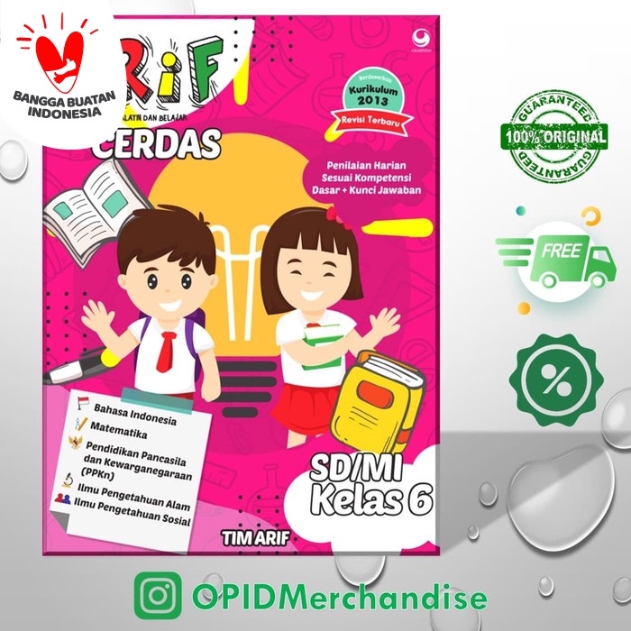 

❤BISA COD❤ Buku Arif Cerdas Untuk Sekolah Dasar Kelas 6 K 13, Grasindo