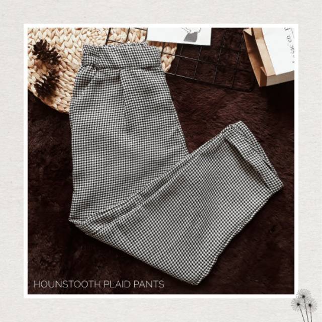 HOUNDSTOOTH PLAID PANTS / CELANA KOTAK KOTAK WANITA CELANA BAHAN WANITA ZR PLAID PANTS