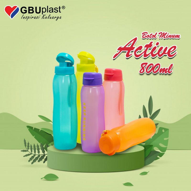 BOTOL AIR MINUM UKURAN 800ML ACTIVE 0,8L PLASTIK BERKUALITAS