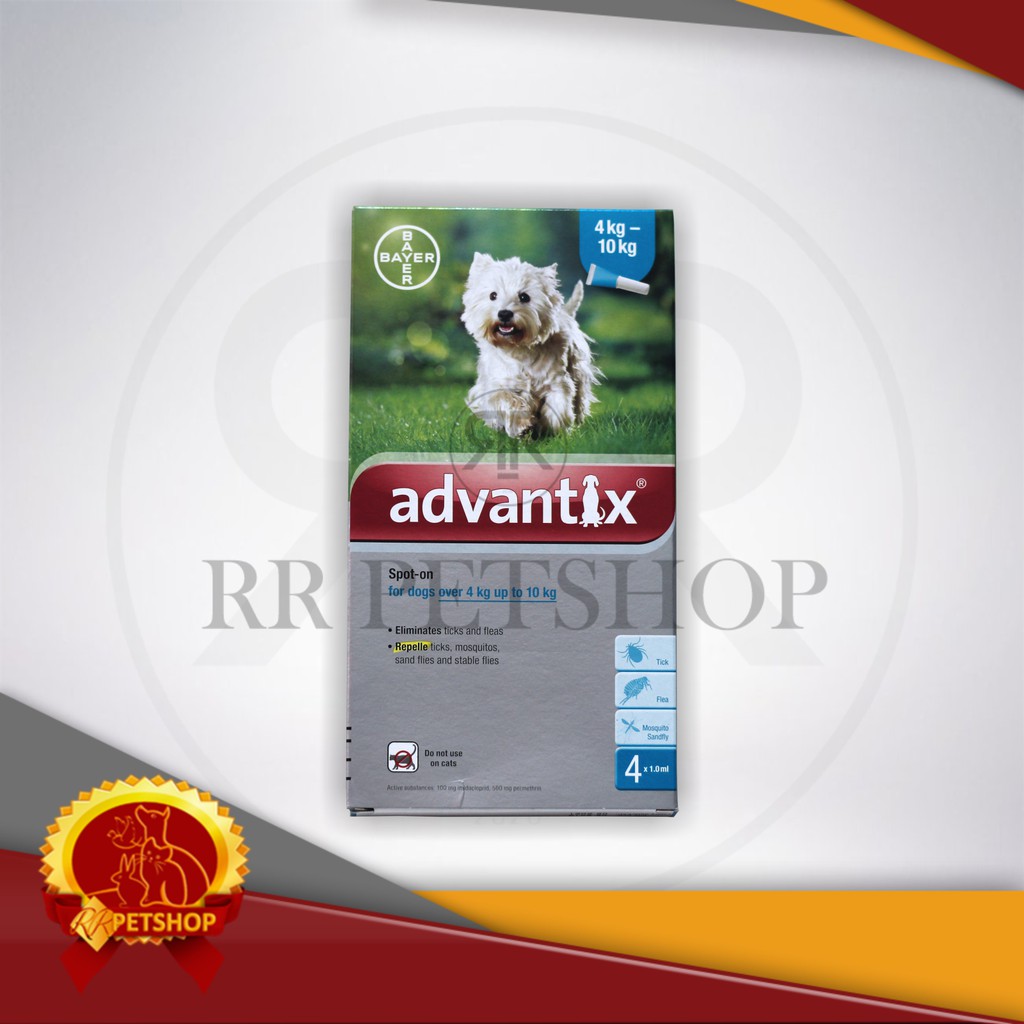 Advantix Dog 4 Kg Up To 10 Kg Obat Kutu Tetes Caplak Anjing Kecil