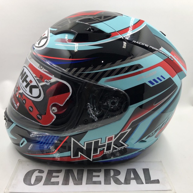 Helm NHK GP1000 GP 1000 Motif Plasma Light Tosca Red Hijau Tosca Merah Double Visor Full Face