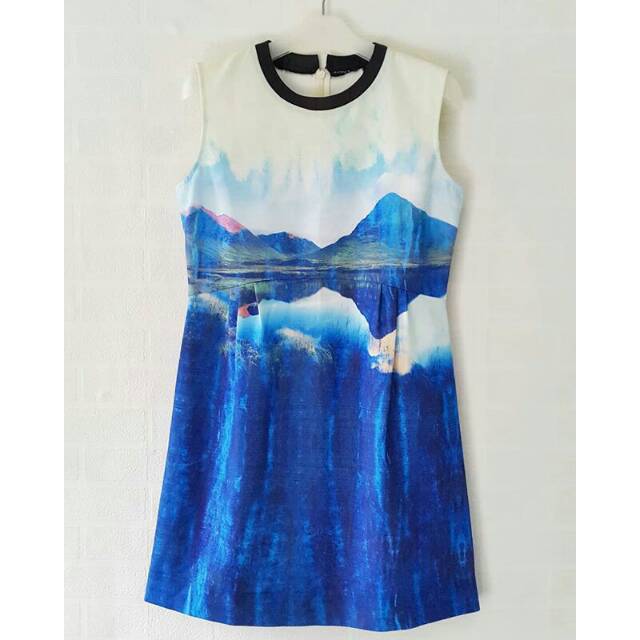 VICTORIA BECKHAM - landscape printed dress