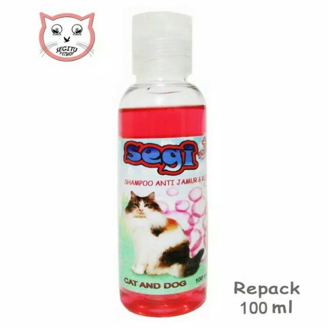 Shampo Kucing 100ml dan anjing anti kutu jamur Tic dan flea Segi plus