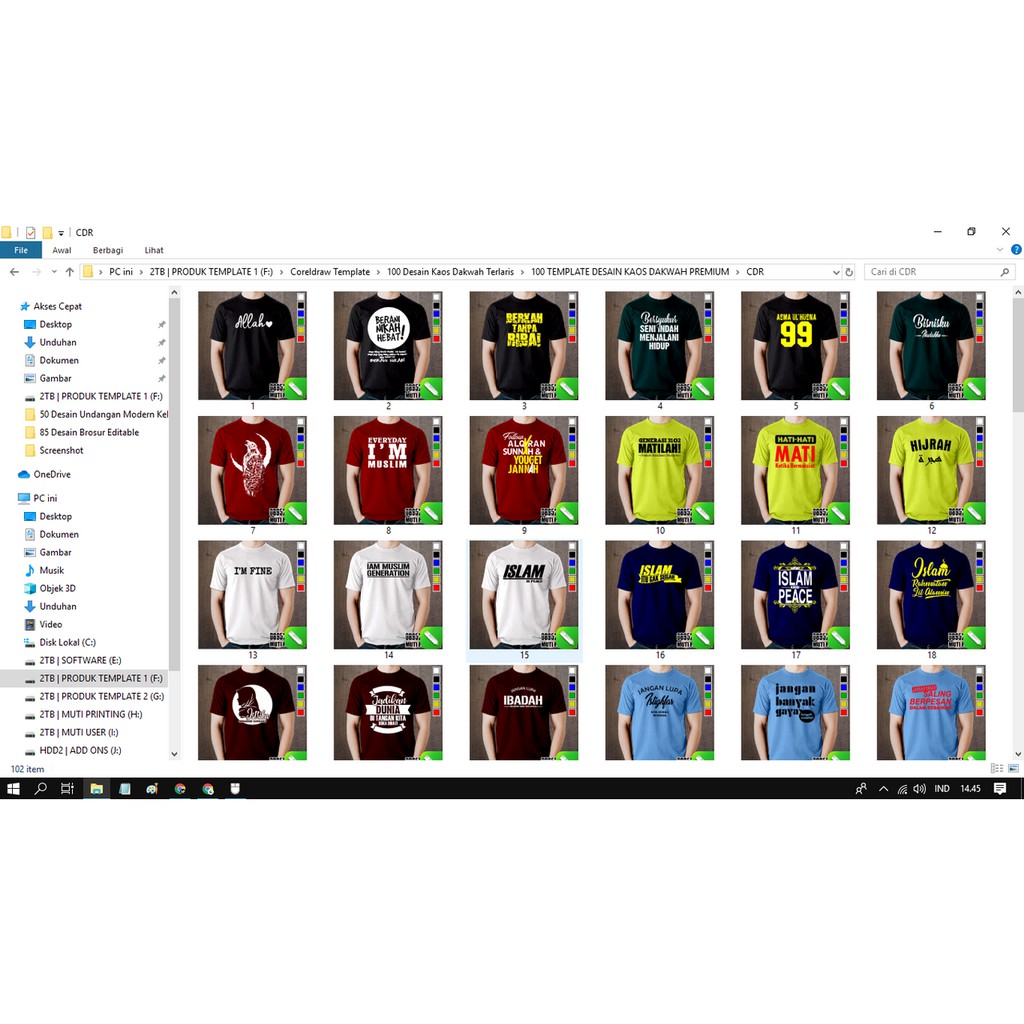 100 Desain Kaos Dakwah Terlaris - Coreldraw Template