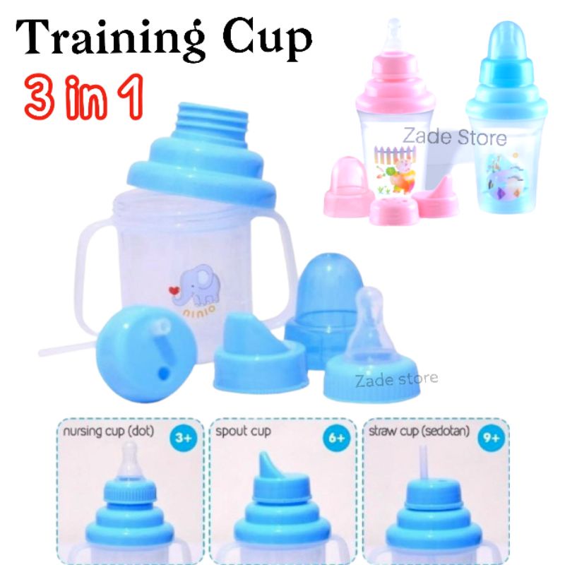 Botol minum bayi 3in1 Ninio BPA Free dot asi training cup botol minum anak cucup empeng bayi belajar minum gelas minum air