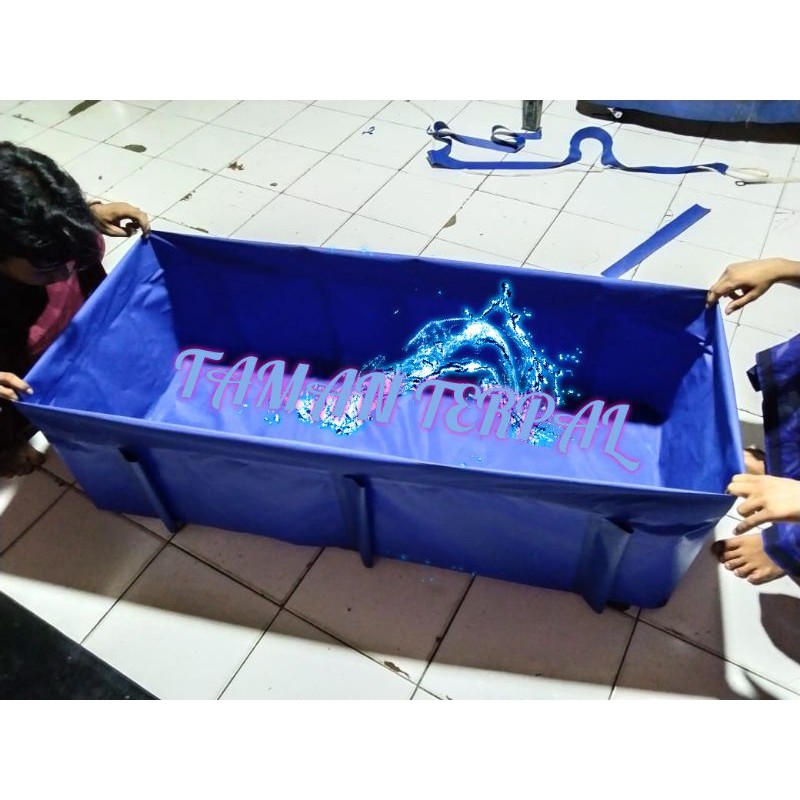 TERPAL KOLAM KOTAK 50x120x50 cm SLOT PARALON+PEMBUANGAN/KOLAM IKAN/TERPAL ORCHID/KOLAM LELE
