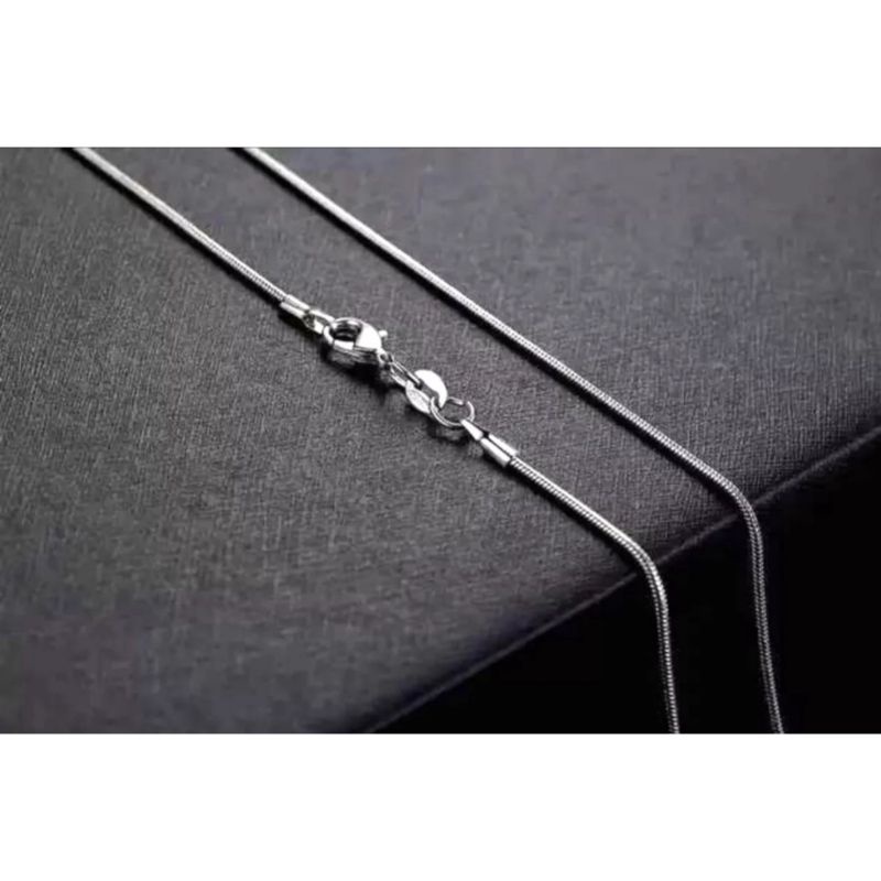 TERBARU kalung titanium pria wanita kalung unisex kalung bulat belut silver gold  kalung keren anti karat original