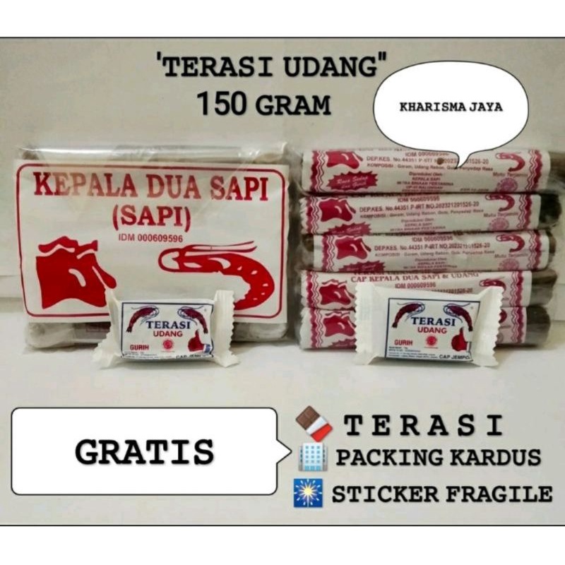 

OLEH OLEH KHAS CIREBON TERASI KEPALA SAPI ASLI 100 GR GRATIS TEH/ TERASI