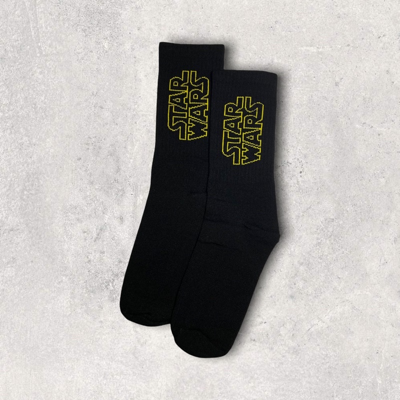 KAOS KAKI PANJANG MOTIF STARWARS HITAM