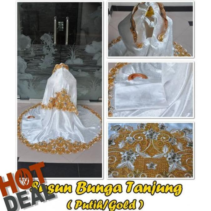 GROSIR MUKENA BORDIR TASIK SUSUN BUNGA TANJUNGPUTIH GOLDCOKSU
