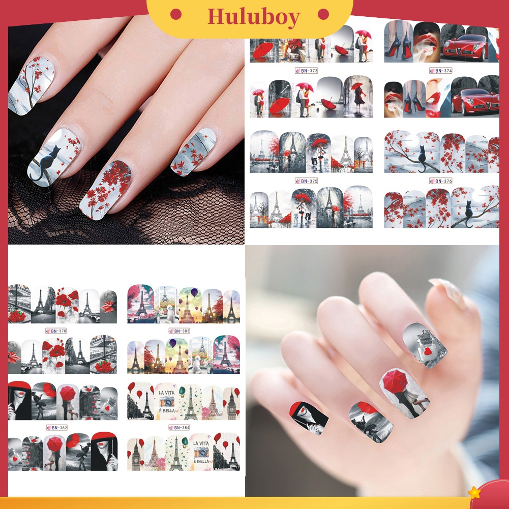 Huluboy Huluboy♡ Stiker Kuku Motif Menara Eiffel Untuk Dekorasi Manicure