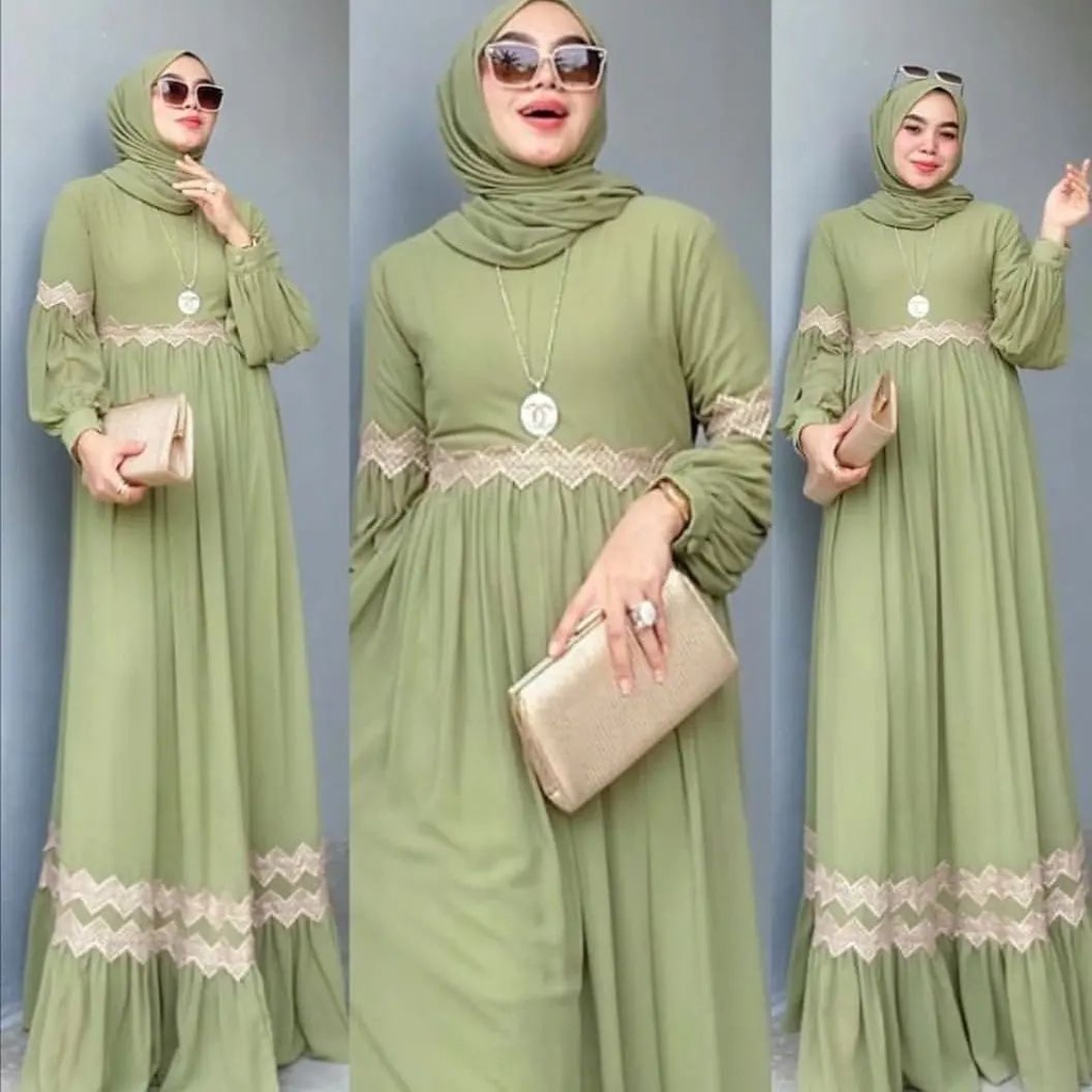 KIMIKO LACE MC CERUTY BABYDOLL APLIKASI RENDA LD 110 CM PB 140 CM ZIPPER DEPAN BUSUI Baju Gamis Wanita Terbaru 2022  GAMIS WNAITA TERBARU SIMPLE DAN KEKINIAN NYAMN DI PAKAI COOCK UNTUK KE UNDAGAN MAUPUN ACARA LAIN NYA DRES 2022