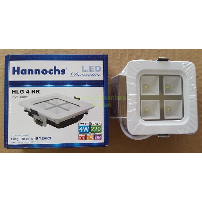 HANNOCHS VISION HLG 4 HR - Lampu Led downlight 4 watt 3,5&quot; cahaya putih