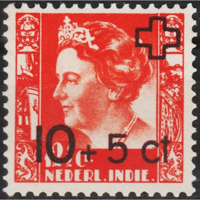 

Perangko Filateli B18 Netherlands Indies MH 1v 02.12.1940 Red Cross Surcharged New Value & Red