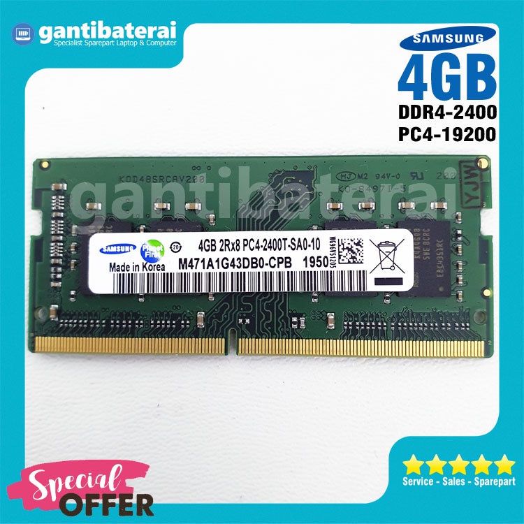 Ram Laptop Samsung DDR4 4GB PC4-2400T Sodimm New