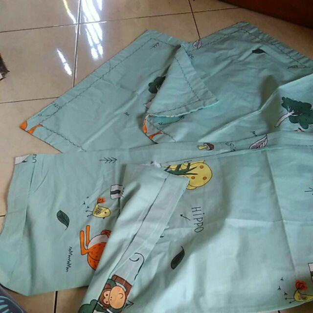 Homemade Sprei Single 120x200 Tinggi 30cm Katun Jepang Impor Motif Minimalis Murah Merk Fria