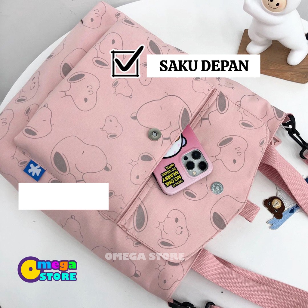 [O&amp;S] Totebag Resleting Wanita Motif Lucu Tas Jinjing Sekolah Perempuan Korea Fashion-OS254