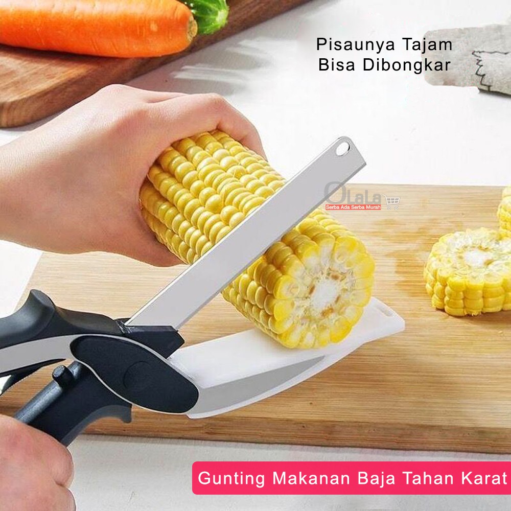 Gunting Dapur Praktis / Gunting Talenan 2in1 OLL-2080