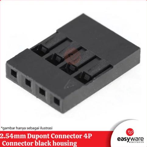 Black housing dupont connector 4P 4 pin housing connector 2.54mm easywa53 Murah