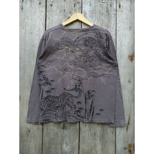 kaos longsleeve sukajan bullet niose motif tiger and dragon second original