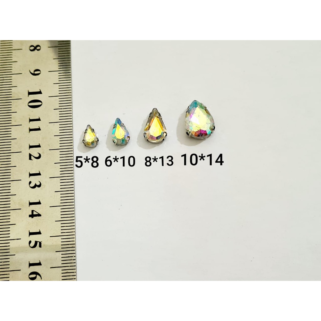 DIAMOND CANGKANG / Permata Cangkang Tetes 10x14 Grade A Kaca, 50 pcs