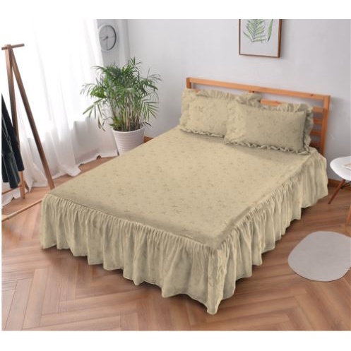 Sprei Rumbai Polos Kintakun / Sprei Kintakun Embossed Biscotti 180x200x39cm