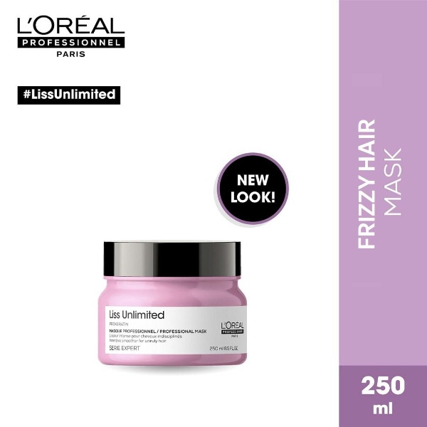 LOREAL Serie Expert Liss Unlimited Shampoo & Hair Mask Set - Perawatan Rambut Kusut Keriting-2