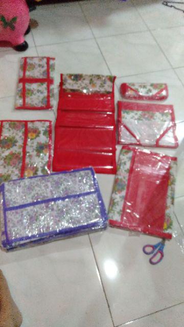 [bisa Cod] Promo Murah Rak Gantung Set 6in1 Motif Bunga Full Resleting Kualitas Terbaik Dan Termurah