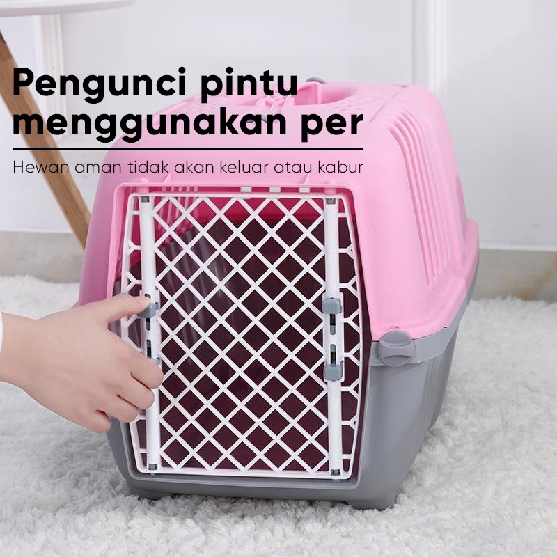 Pet Cargo Kandang Kucing Pet Carrier Kucing Anjing Kennel Box Tas Kandang Travel Hewan Peliharaan