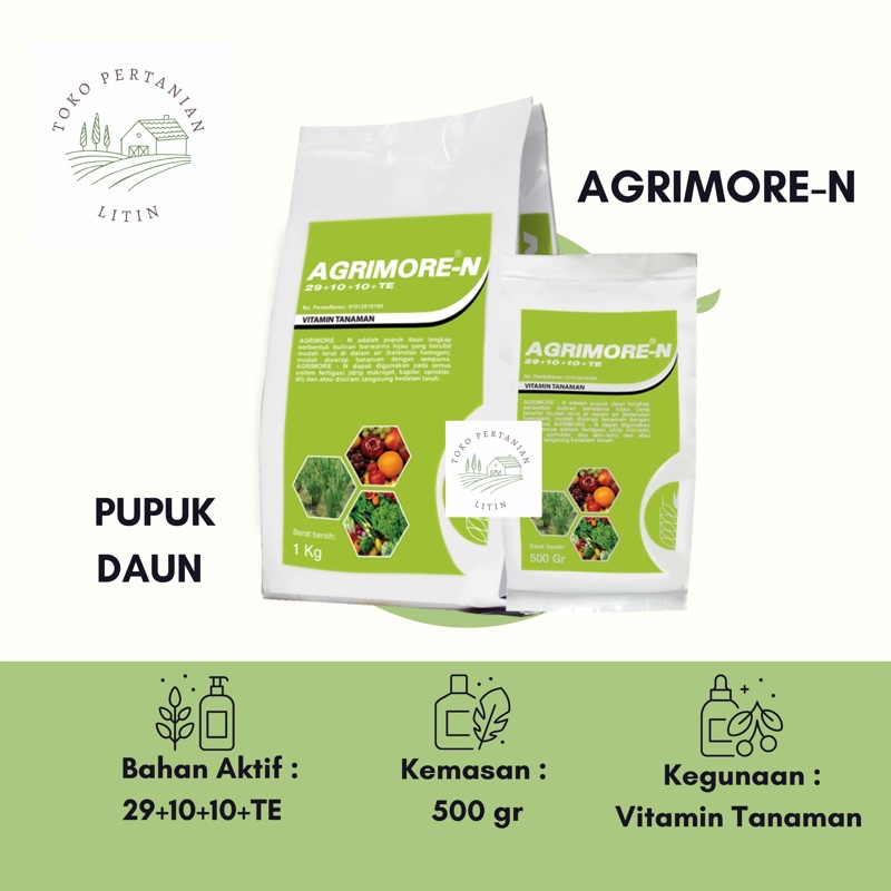 Jual Agrimore N Gr Pupuk Daun Vitamin Tanaman Masa Perkembangan Vegetatif Pertumbuhan