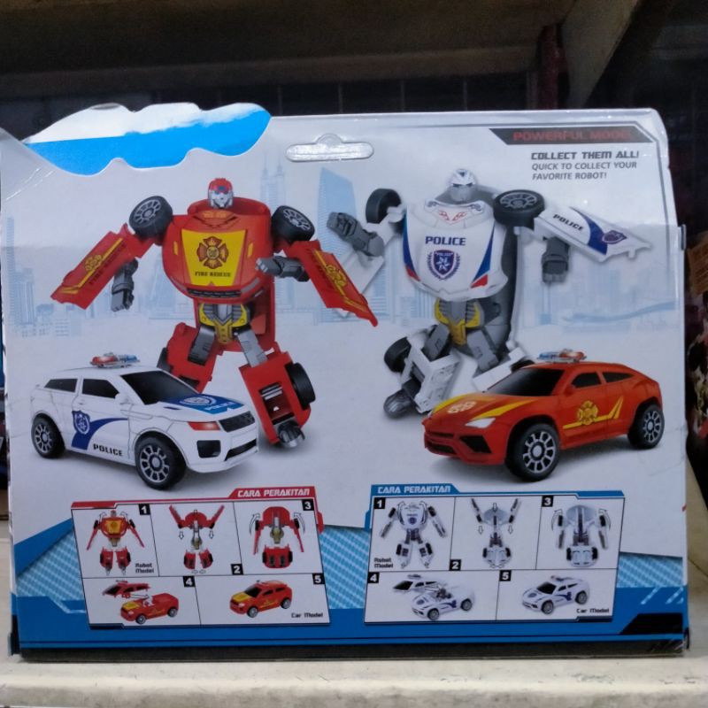 mainan super robot vs speed robot /mainan robot bisa tranform menjadi mobil polisi