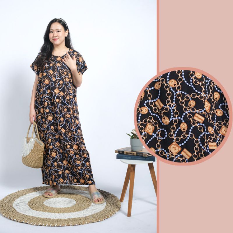 daster bali habel verell panjang semata kaki rayon premium baju tidur murah-K46