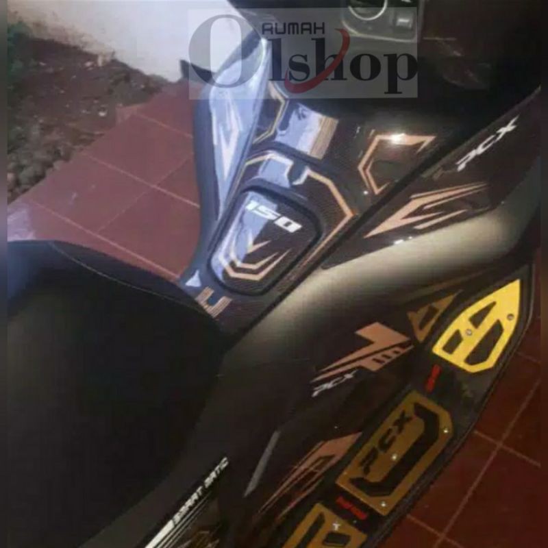 sticker tankpad pcx full 150 putih /gold