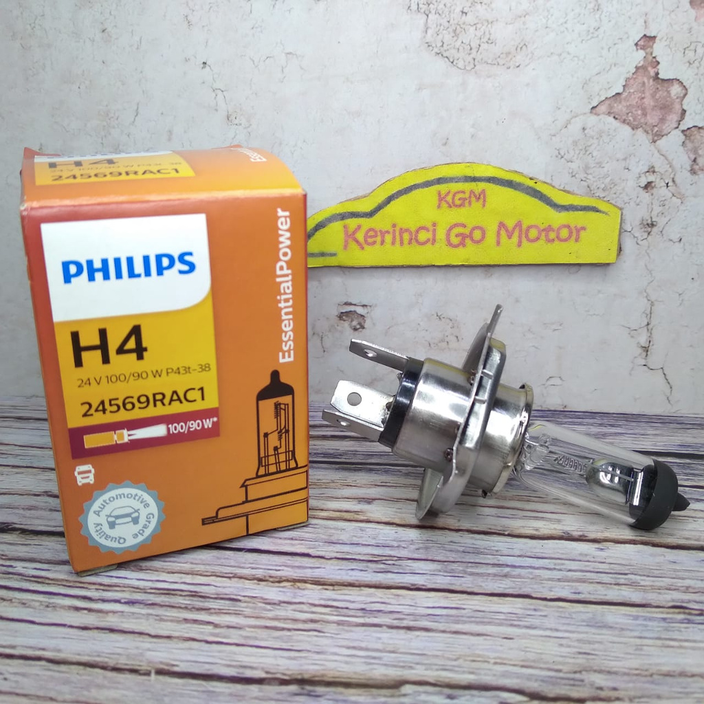 Bohlam Halogen Philips H4 24V 100/90W 24569RAC1 - Lampu Headlamp H4