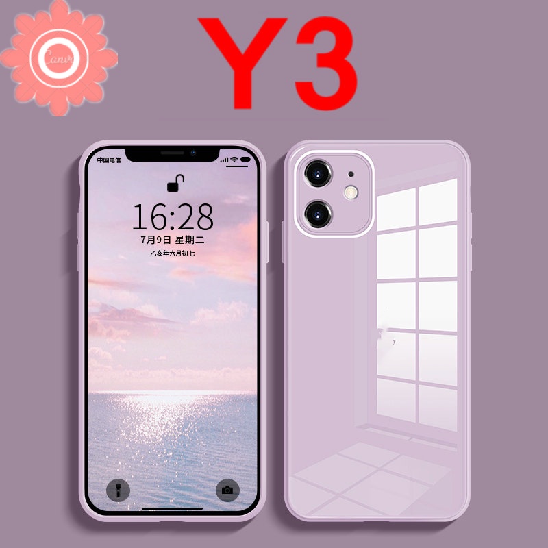 Case Tempered Glass Pelindung Lensa Warna Permen Untuk Iphone 7 8 6 6s Plus 11 12 Pro Max Xs Max X Xr Se 2020