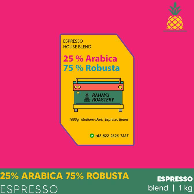 

[ COD ] Kopi Espresso House Blend 25% Arabika 75% Robusta 1kg ( Biji / Bubuk ) PRODUK TERBATAS Kode 903