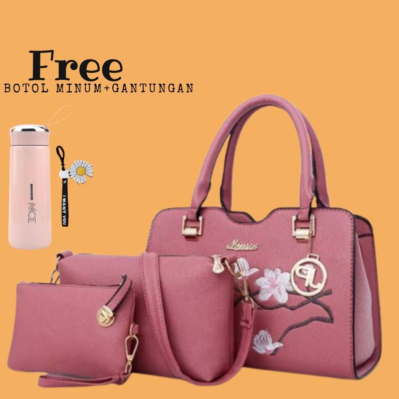 (COD)Hand Bags Kahiyang 3in1 Tas Wanita Fashion Korea