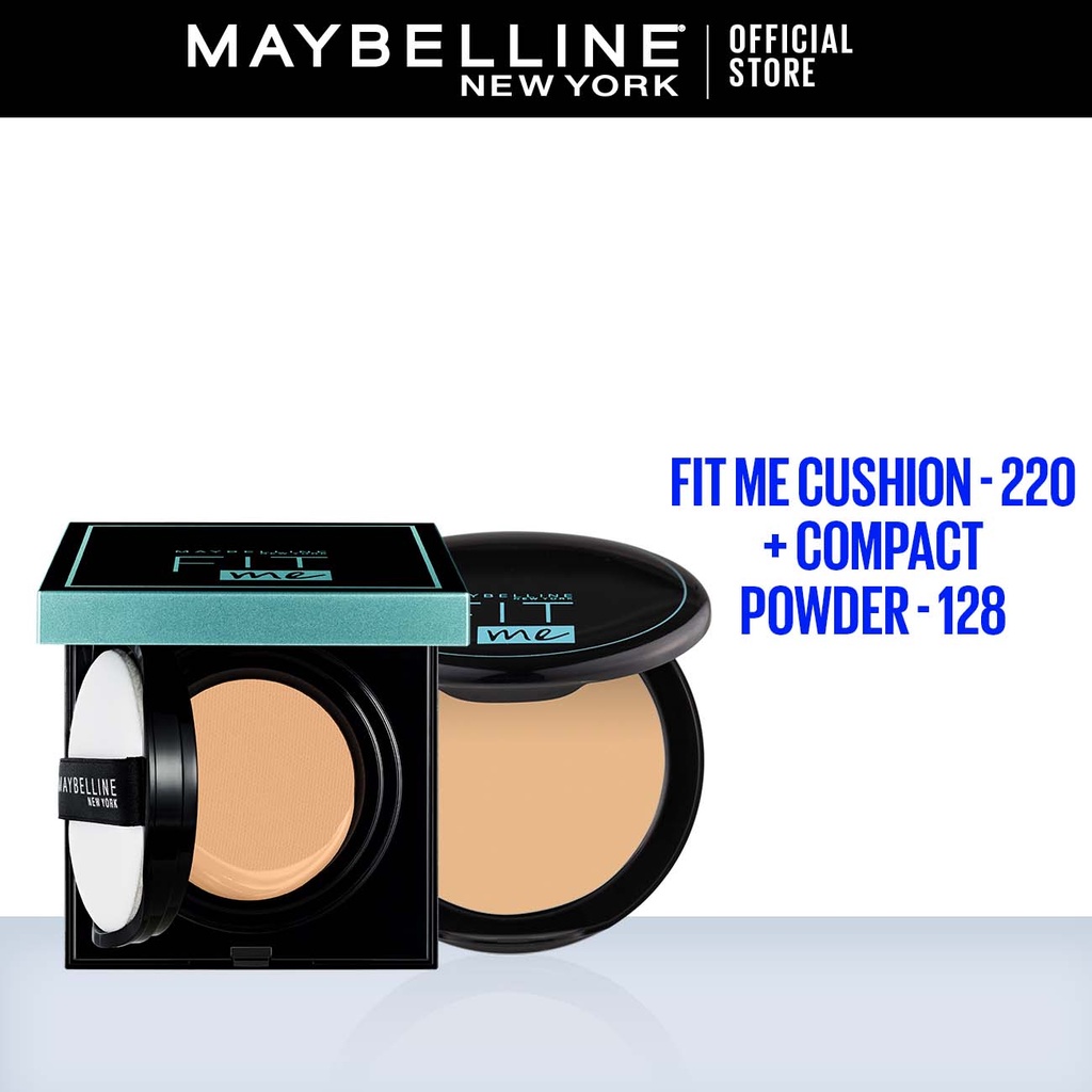 Maybelline Fit Me Cushion 220 + Fit Me 12h Oil Contro 128 Powder - Face Make Up Kosmetik