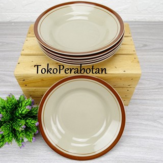 TOKOPERABOTAN Piring Makan Keramik Coklat Lucky 8 inchi TOKOPERABOTAN Piring Makan Keramik Coklat Lucky 8 inchi