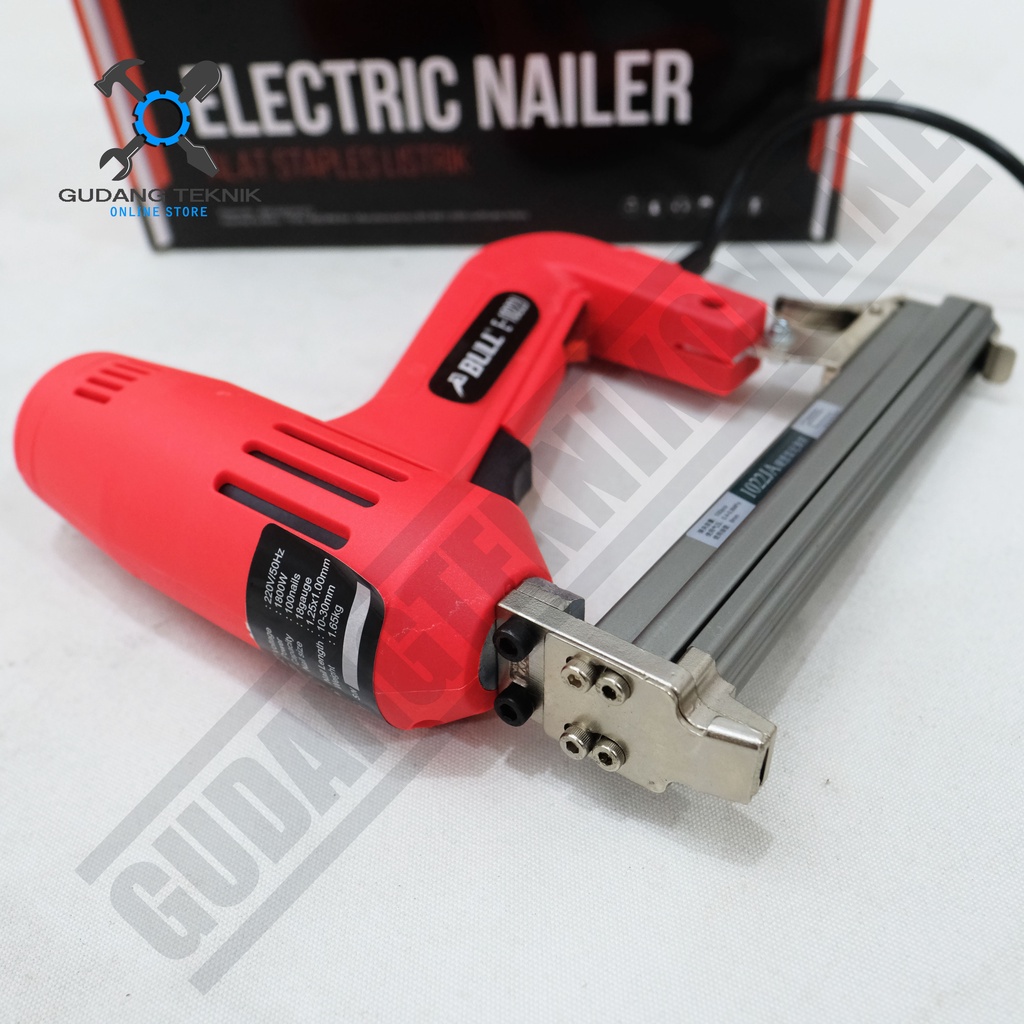 Mesin Staples Paku Tembak LISTRIK BULL 1022J / ELEKTRIC Nailer Gun BULL E-1022J