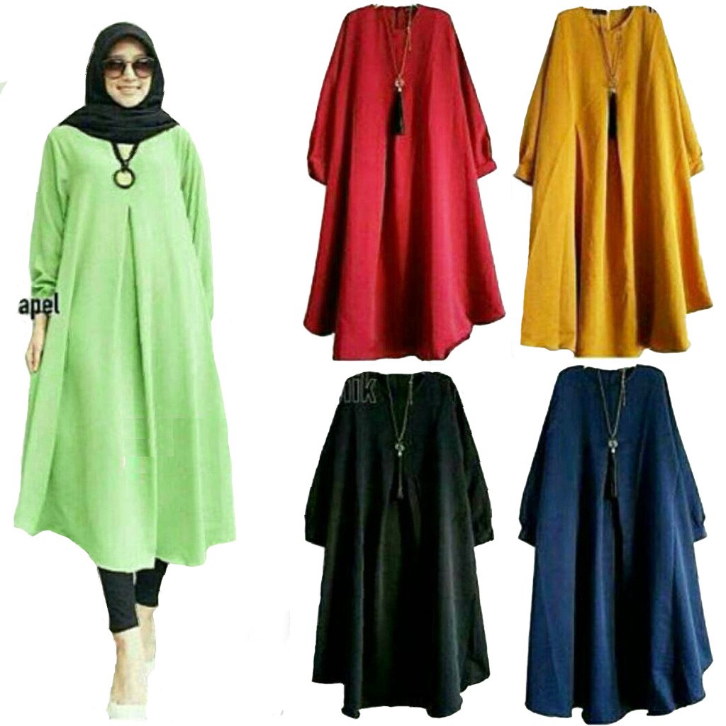  Baju  tunic LENA LONG TUNIK atasan  muslim  Shopee  Indonesia