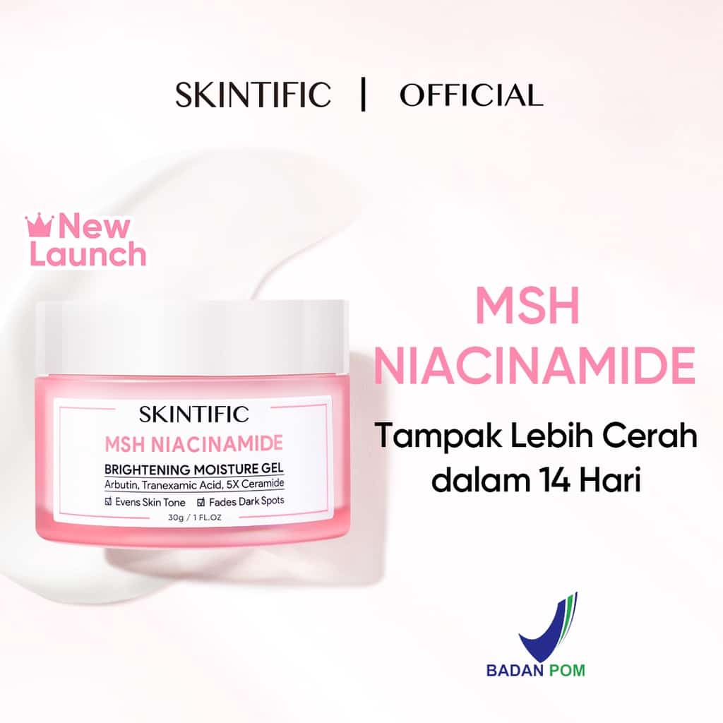 SKINTIFIC MSH Niacinamide Brightening Moisturizer Glowing Moisture Gel 30gr