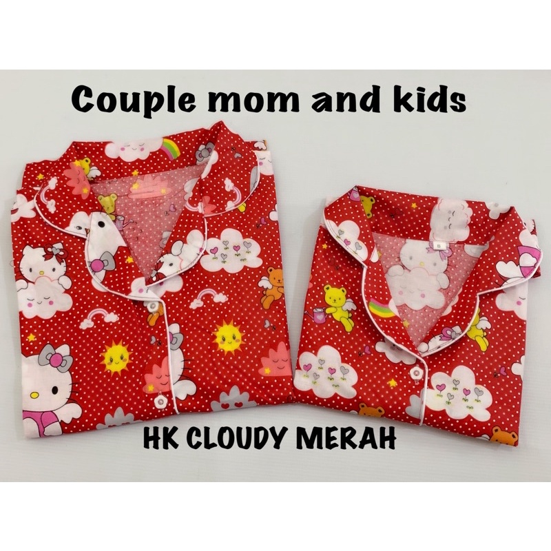 bajutidur CLOUDY PINK dan MERAH bisa pasangan ibu anak keluarga HK